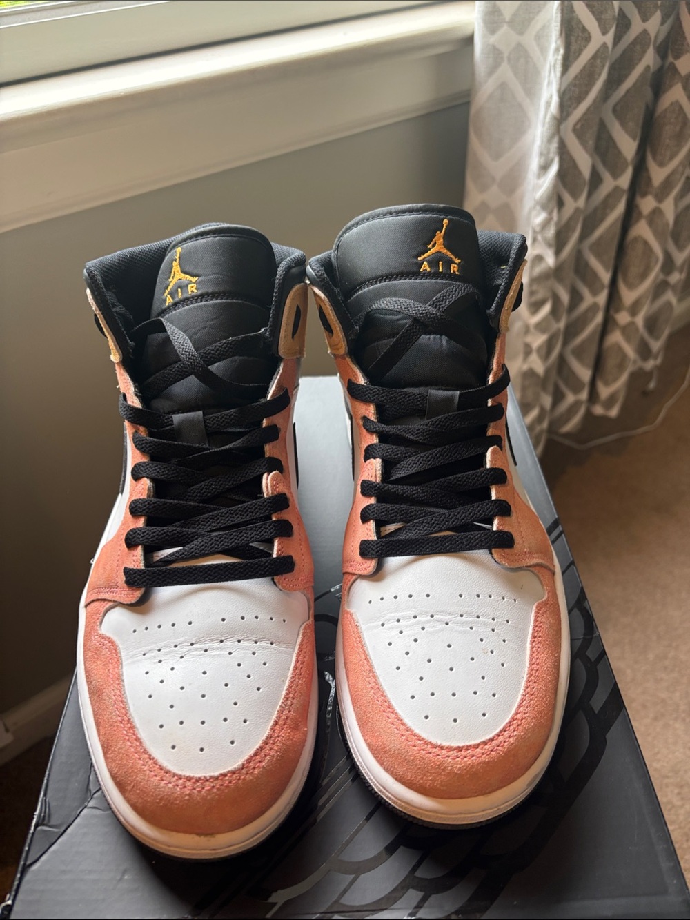 Nike Air Jordan High Top Sneakers White, Coral, Black